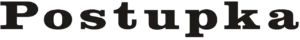 Logo der Firma Postupka in schwarzen Druckbuchstaben auf weißem Hintergrund