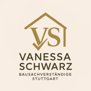 Logo von Vanessa Schwarz Bausachverständige Stuttgart mit stilisiertem Hausdach und den Initialen VS.