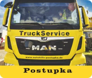 TruckService-Fahrzeug von Autohilfe Postupka als Referenzprojekt für Webdesign und Online-Präsenz.