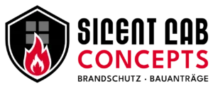 Logo von Silent Lab Concepts mit Symbol f&uuml;r Brandschutz